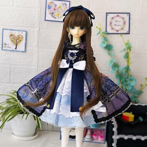 1/3 doll clothes, 1/4 bjd doll dress + necklace + hairband for 1/3 1/4 BJD doll accessories only dress no doll