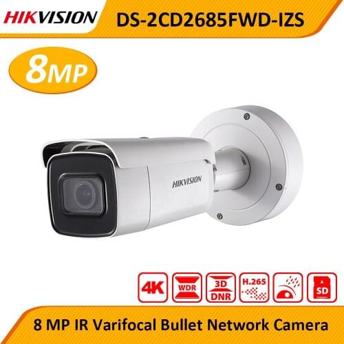 Original Hik DS-2CD2685FWD-IZS 8MP 4K POE Vari-focal Network IP POE IR Bullet Camera IP67 IK10