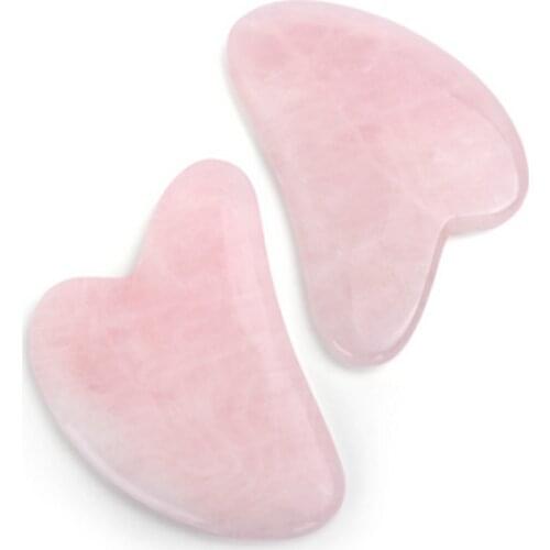 Pink/Green Rose Quartz Jade Guasha Board Natural Stone Scraper Tools For Face Neck Back Body Pressure Therapy for Face Neck Body