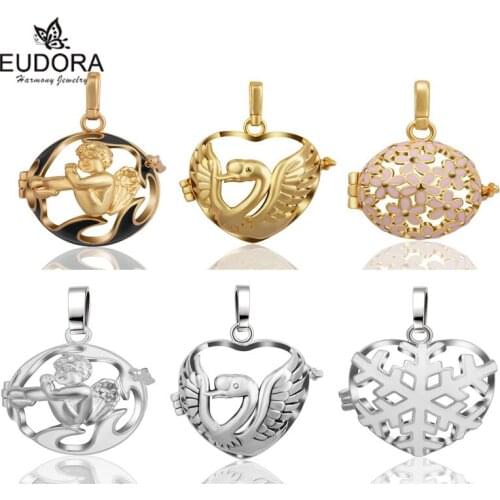 Eudora Harmony ball Mix New Style Cage Pendant fit Bell Ringing Wishing Chime Ball Pendant For Women Baby Angel Caller Jewelry