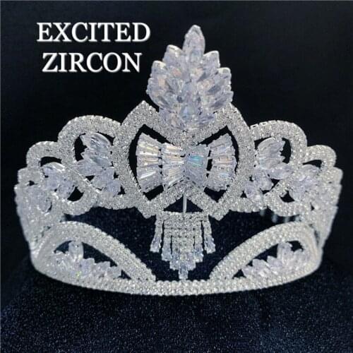 Full Round Gorgeous Retro Fashion Crystal Rhinestone Crown Bride Wedding Headdress Jewelry Lady Girl Celebration Ball Gift