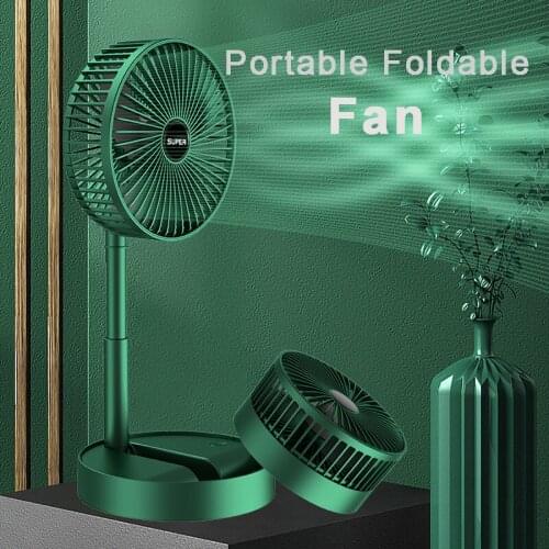 Portable USB Fan Rechargeable Foldable Telescopic Cooler Low Noise Life Standby Mini USB Charging Electric Fan Office Household
