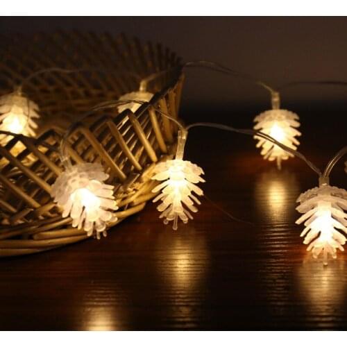 Pine cone LED Luminous 3M 6M 10M EU Plug Christmas Fairy Light Garlands For Wedding Party New Year 's Decoration