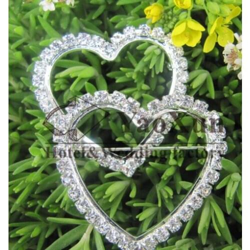 Heart Shape Removable Diamond Buckle Used For Chair Sash Table Runner And Other Wedding Decoration