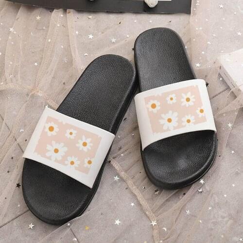 Shoes For Women Summer Flower Print outdoor Home Ladies Slippers Thick Beach sandals Anti-Slip Slides Chaussure femme plus size