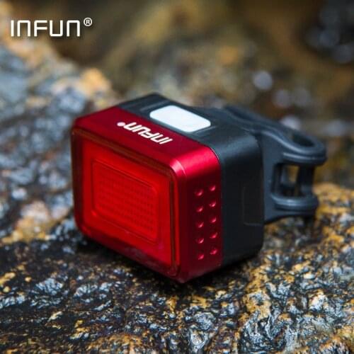 INFUN F50 Bicycle Rear Light Bike Automatic Brake Induction Taillight MTB Road Cycling Safety Lamp Rechargeable Led Waterproof