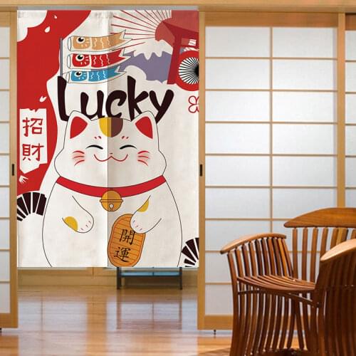 Japanese-style Door Curtain Hanging Half Curtain Decorative Room Divider Polyester Screens for Bathroom Public Bath Decor