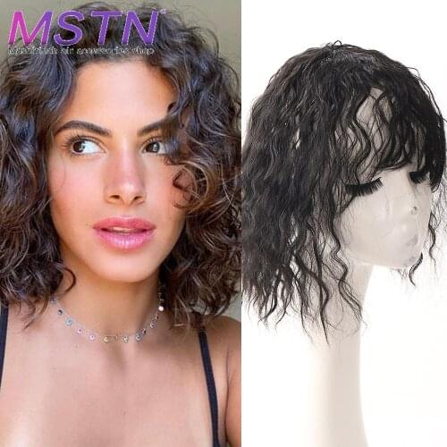 MSTN Womens Heat Resistant Synthetic Fiber Wig Increase Hair Volume Wig Fake Hair Extension Short Curly Wigs Natural Black