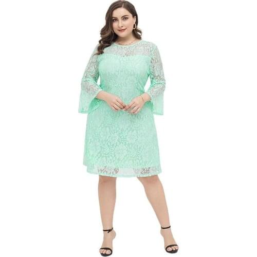 Women Lace Plus Size XL-4XL Dress Fat XXL XXXL 3XL XXXXL 120KG Woman Party Cocktail Evening Mother Of Bride Wear Dresses Clothes