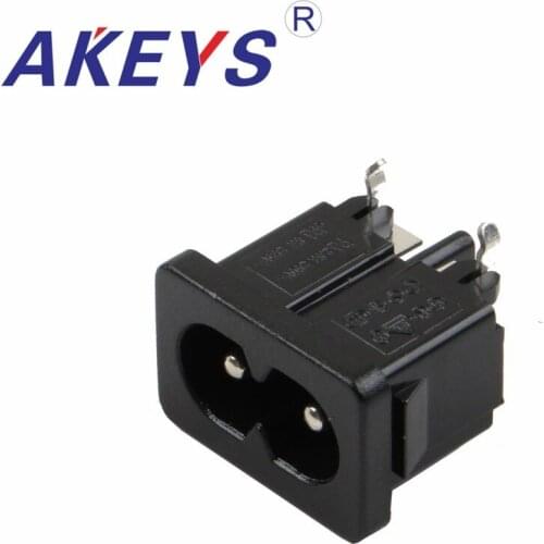 10PCS AC-026B male three-character AC Power Inlet Socket with ear side insert 90 degree socket