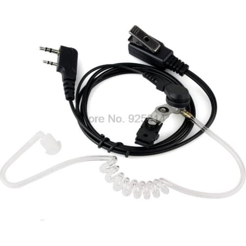 100pcs/lot PTT Mic Air Acoustic Tube Earpiece Walkie Talkie Headset For Kenwood for Baofeng UV-5R for PUXING radio