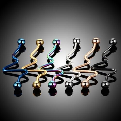 14G Stainless Steel Industrial Barbell Piercings Punk 38mm Ear Cartilage Tragus Helix Piercing Body Jewelry Wholesale