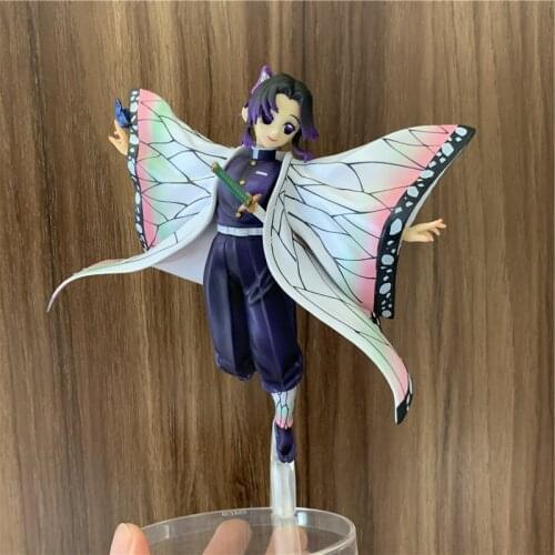 21cm Kochou Shinobu Flying Classic Color Ver. PVC Action Figure Demon Slayer Kimetsu no Yaiba Shinobu Tanjirou Nezuko Model