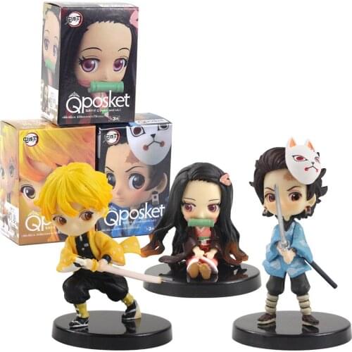 3pcs/set 5.5-8cm Demon Slayer Kimetsu no Yaiba Tanjirou Kamado Nezuko Agatsuma Zenitsu Model Figure Toys