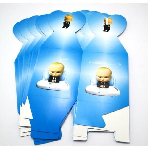 6PCS/pack Baby Boss Theme Surprise Gifts Boxes Happy Birthday Party Kids Favors Paperboard Candy Sugar Box Events Supplies
