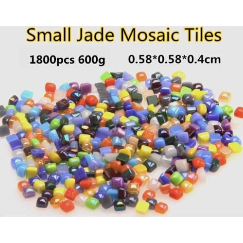 800g(2400pcs) 0.58cm Square Mosaic Tiles DIY Mosaic Craft Materials Jade Tile for Kids/Children Art Making Mixed Color Optional
