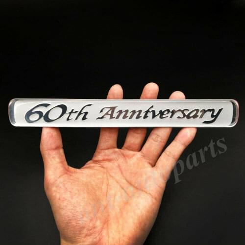 60th Anniversary Rear Quarter Panel Auto Car Emblems Badge Decal Sticker