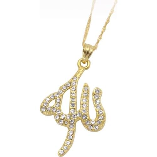Allah muslim crystal fashion pendant & necklace for women & men, charm Islam Gift & Jewelry