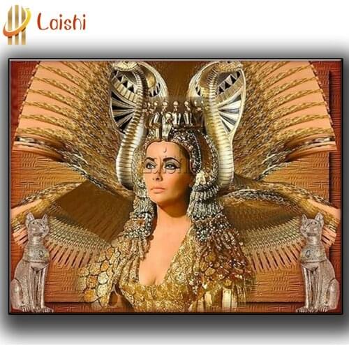 Full drill 5D Diy diamond painting Ancient Cleopatra, egyptian snake embroidery cross stitch Craft Kits decor Christmas Gift