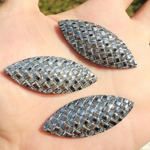 6PCS AB Resin Horse eye Flatback Rhinestone applique Crystals Strass DIY Wedding Button -T06