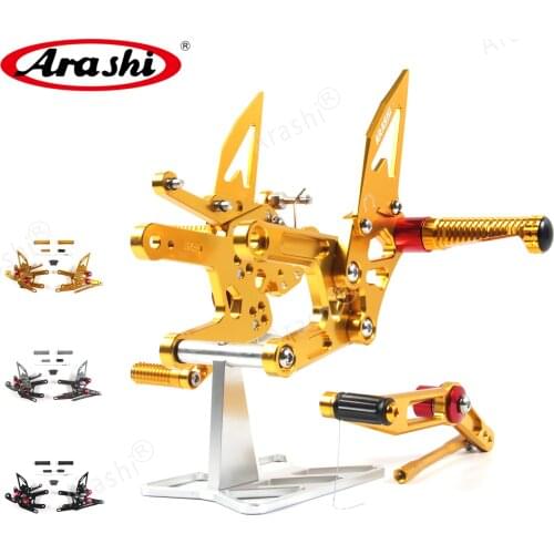 Arashi YZF R6 2017-2020 CNC Adjustable Footrest For YAMAHA R6 2017 2018 2019 2020 Rider Rearset Footpegs Motorcycle Accessories