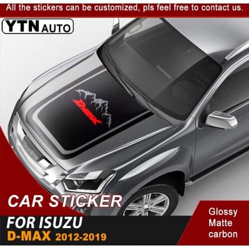 Car Decals Hood Scoop Mountain Stripe Graphic Vinyl Fits For Isuzu D-Max 2012-2016 2017 2018 2019 Car Bonnet Decoration Stickers