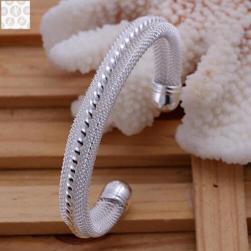 B021 Free Shipping! SGS Test Past Latest Trendy Classic Silver color plated jewelry Hot sell Bangle Wholesale Price