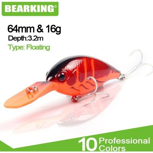Bearking Retail professional fishing lure crank 65mm 16g 6colors for choose dive 2.5-3.2m fishing tackle hard bait minnow