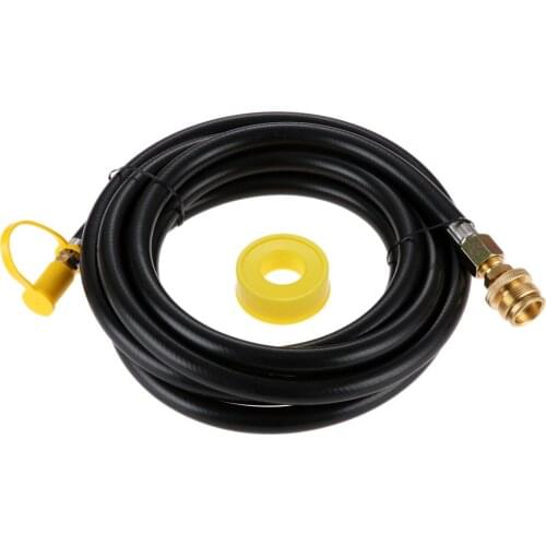 1set 12 Foot 1/4' Quick Connect Liquid Propane Hose for RV to Hook Up Portable Camping BBQ Grill 1LB brass adapter Gas Line Tape