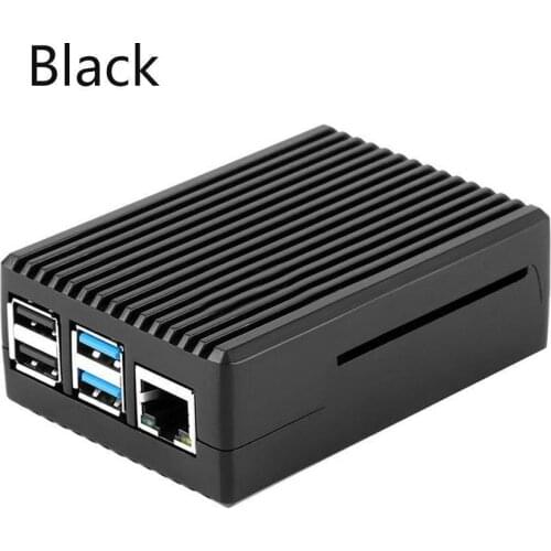 Raspberry Pi 4 Model B Black Dark Gray Aluminum Alloy Case Passive Cooling Shell Metal Enclosure Heat Dissipation for Pi 4