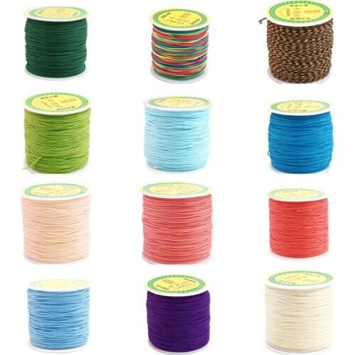 DoreenBeads Colorful Polyester Thread Beads Cords 0.8mm Bohemian Style Handmade DIY Making Bracelets Fashion Jewelry Gifts,1Roll
