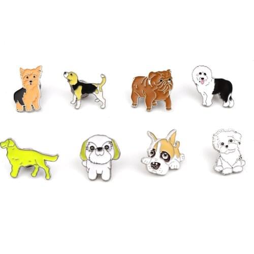 DoreenBeads Cute Cartoon Brooches Dog Animal Multicolor Enamel Funny Trendy Pets Pins Brooches Jewelry for Badge Coat Gifts,1PC