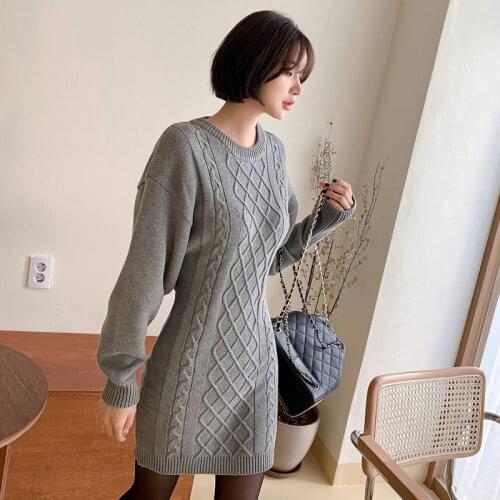 Elegant Winter Vestidos Korean Style Sexy Slim Knitted dress Backless Long Sleeve Sweater dress Fashion Sexy Lady Streetwear