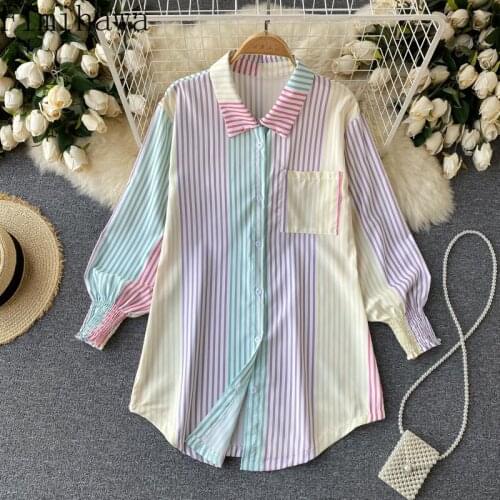 Женские рубашки в полоску FIMIHAWA China At AliExpress