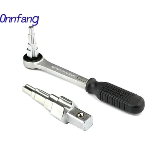 Onnfang Radiator Spanner Durable Multiused Home Supplies Nipples Radiator Carbon Steel Ratchet Spanner 10-21 Stepped Wrench