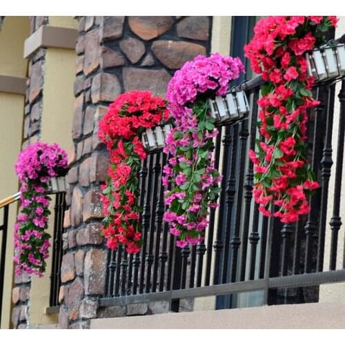 Simulation wall hanging violet flower hanging hydrangea big cherry blossom wall balcony hanging orchid decorative fake flower