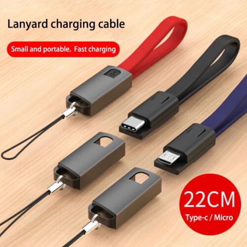 Lanyard charging cable for iphone mini portable keychain micro usb cable for samsung xiaomi fast charging wire for huawei nokia