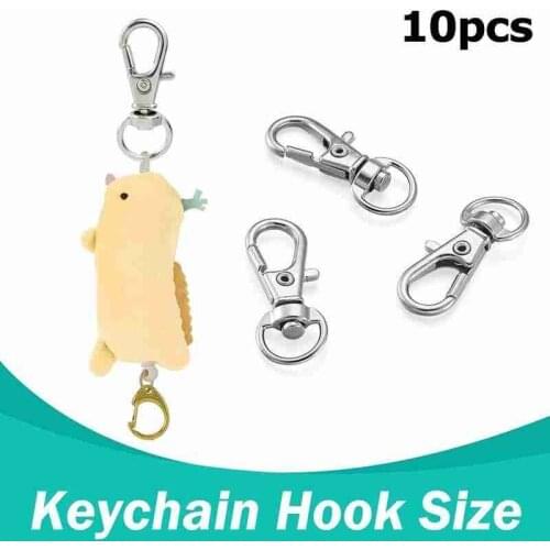 10pcs Alloy Key Chain Rings Swivel Clasps Lanyard Snap Hooks Lobster Claw Split DIY Key Rings for Jewelry Making 35 mm