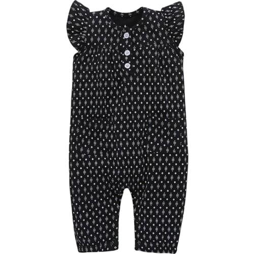 Newborn Baby Girls Short Sleeves Clothes Polka Dots Romper Jumpsuit Sunsuit Outfits Casual