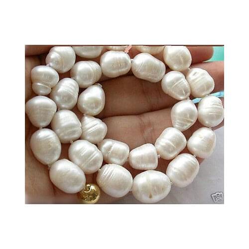 Beautiful 16mm white TAHITIAN baroque pearl necklace 17-18" Bridal Wedding -jewelry