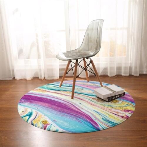 Nordic style beautiful geometric printing non-slip circular rug floor mat bedroom living room home decoration