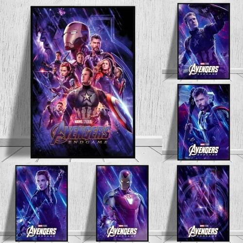 Marvel Avengers Superheroes on The Road Canvas Painting America Captian Hulk Moive Posters and Prints Wall Art Picture for Decor