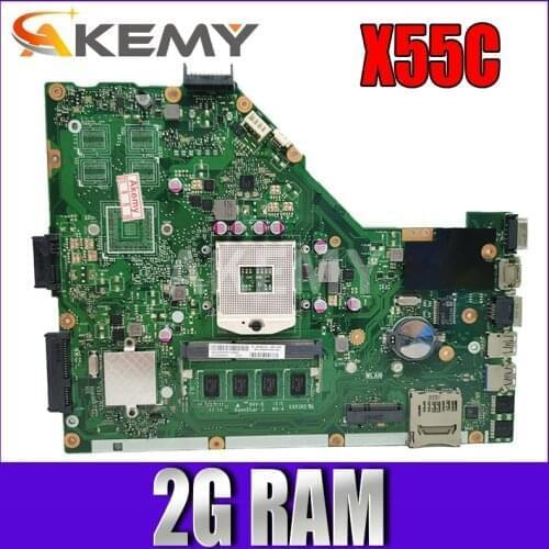X55C X55VD Laptop motherboard For Asus X55VD X55C X55V Mainboard SLJ8E REV.2.2 2.1 With 2G RAM Test work 100