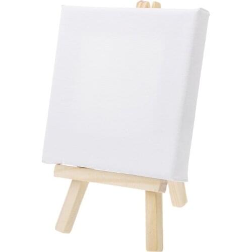 Mini Canvas And Natural Wood Easel Set For Art Painting Drawing Craft Wedding Supply