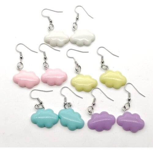 Fashion Cute 5 Colors Sweet Summer Cloud Drop Earrings Punk Jewelry for Cool Women Girl Friendship Gifts