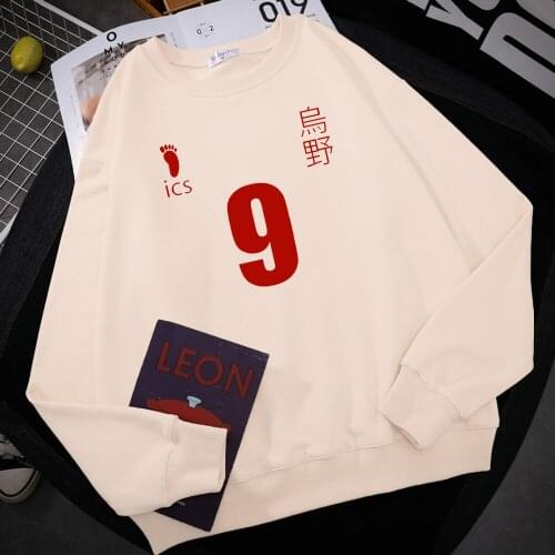 Anime Haikyuu Kageyama Tobio #9 Print Men Sweatshirts Autumn Oversize Hoodies simple Fleece Hoodie Street Soft Warm Sportswear