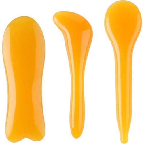 Natural Resin Scraper SPA Body Back Relax Massage Scraping Guasha Beeswax Board Skin Relaxing Hand Massage Tool
