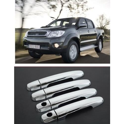 New CHROME CAR DOOR HANDLE COVER TRIM MOLDING Trim With Passenger Side Keyhole For TOYOTA HILUX / VIGO SR5 MK6 PICKUP 2005-2014