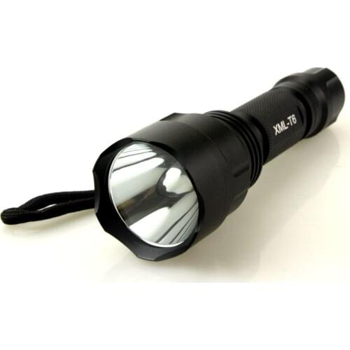 Newest 3000 lumen 4.2V 1*18650 Battery Flat Mirror Cree XML-T6 LED Tactical Flashlight Torch