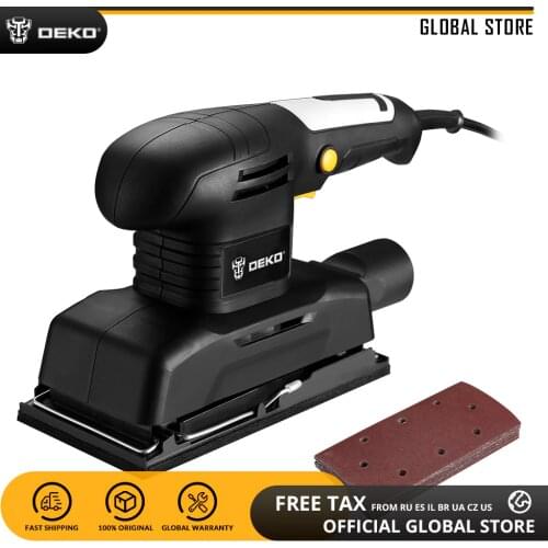 DEKO DKSS01 135W Polishing Machine with 15 Sheets of Sandpaper Wood, Plastic, Metal, Fillers, Coated Polilsh